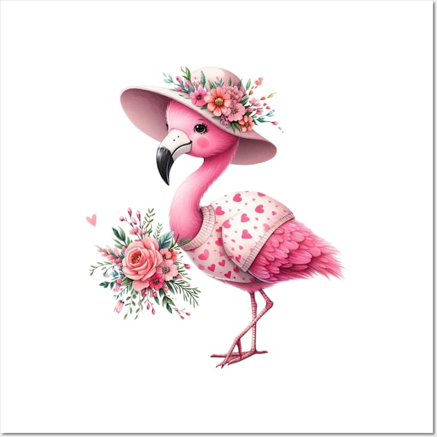 Valentine Love Flamingo Wall Art by Chromatic Fusion Studio